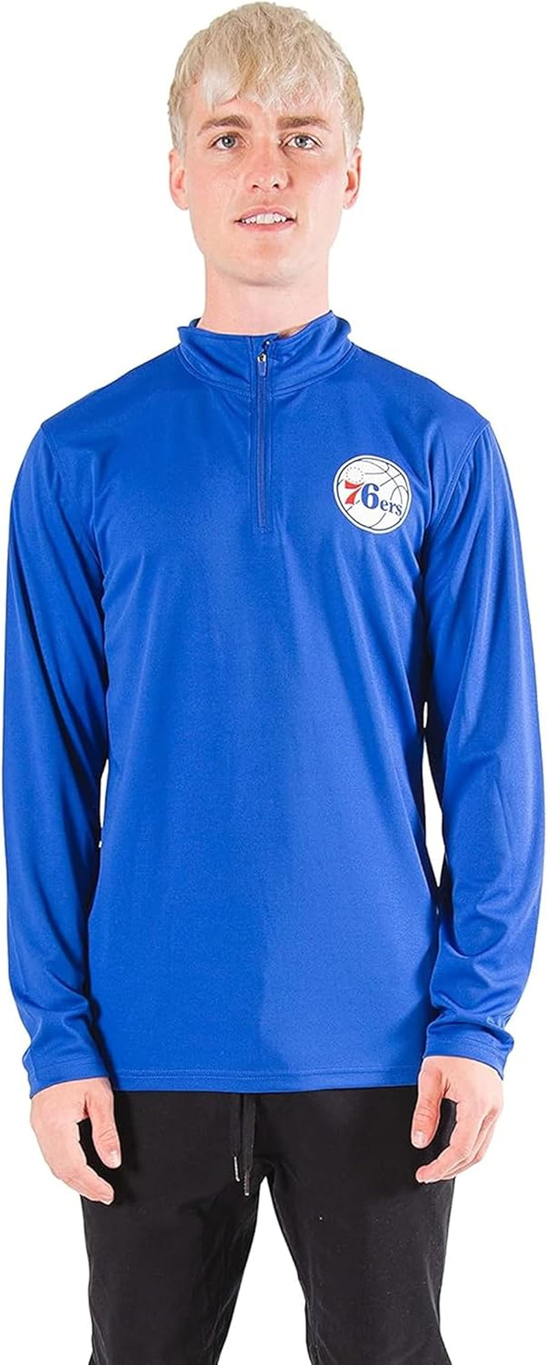 Men'S NBA Quarter Zip Long Sleeve Pullover T-Shirt