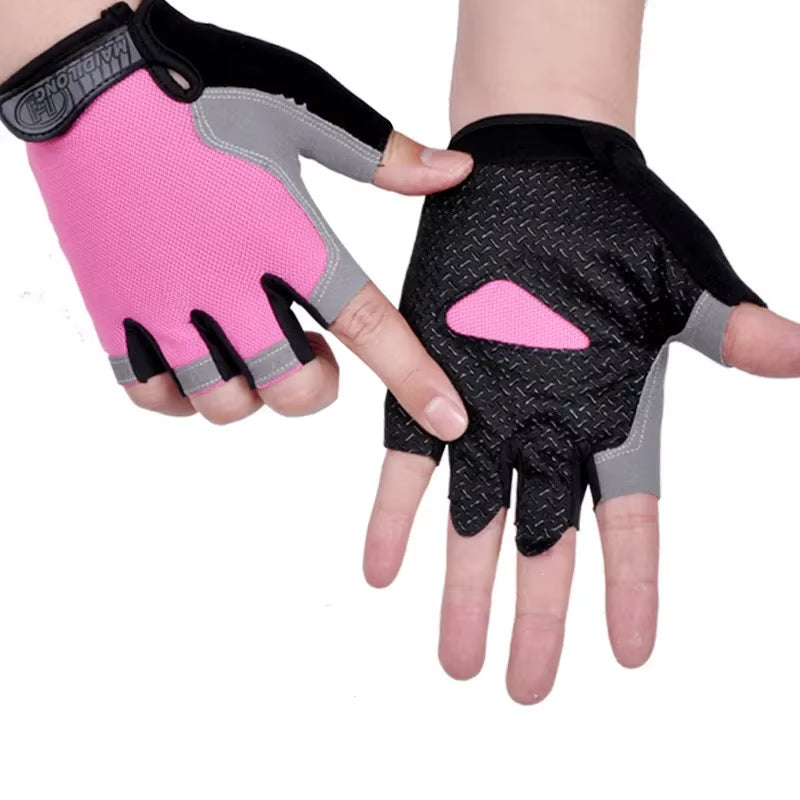 Gym Gloves Women Men Weightlifting Dumbbell Fitness Sport Training Exercise Gloves Non Slip Breathable Fingerless Cycling Gloves