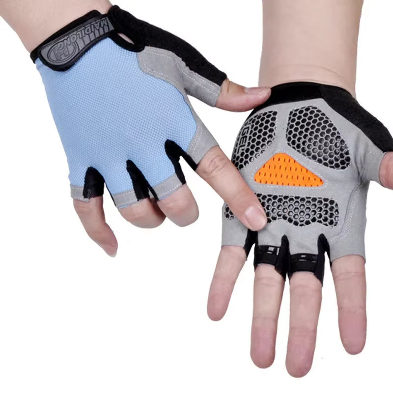Gym Gloves Women Men Weightlifting Dumbbell Fitness Sport Training Exercise Gloves Non Slip Breathable Fingerless Cycling Gloves